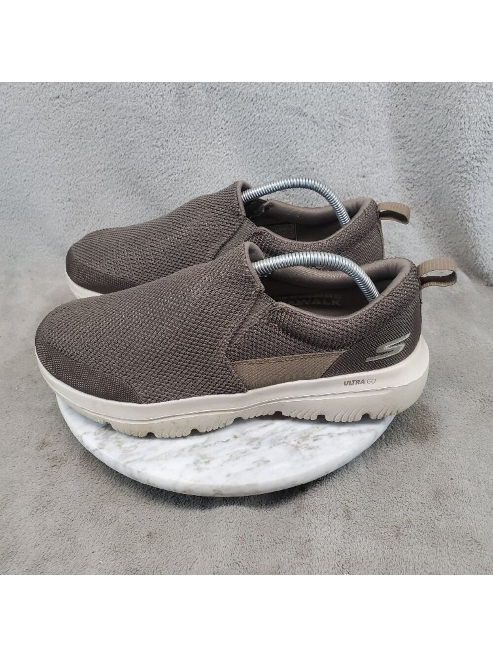 Skechers Shoes Mens Size 8.5 GOwalk Brown Textile Slip On Sneakers *Read*